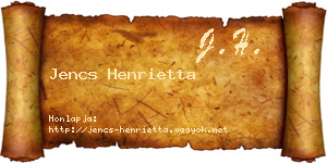 Jencs Henrietta névjegykártya